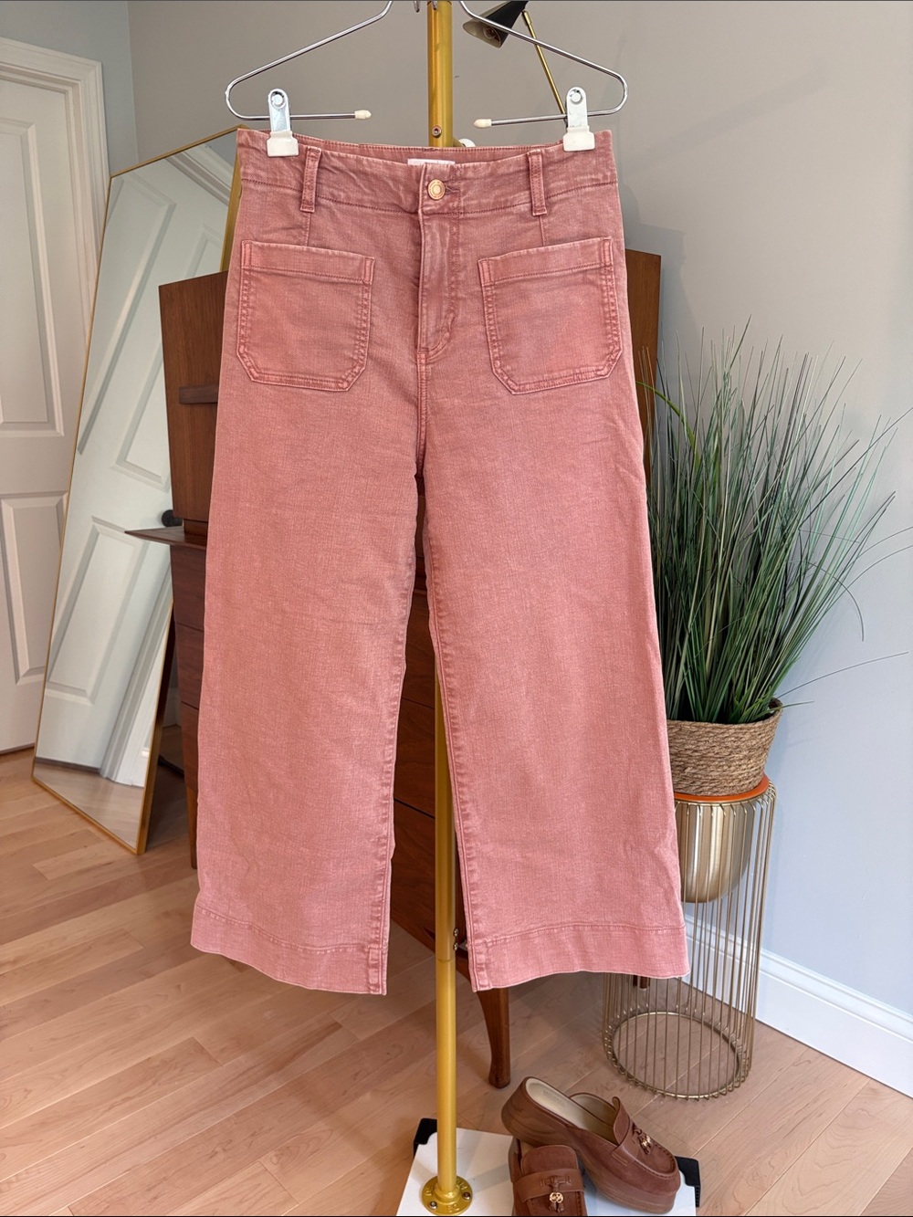 LC Lauren Conrad Dusty Rose Wide-Leg Crop Jeans